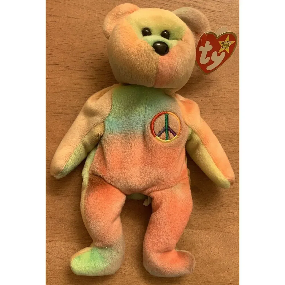 VINTAGE TY BEANIE BABY PEACE 1996 FIRST GENERATION RETIRED RED STAMP Many ERRORS